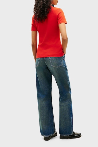 Tommy Hilfiger Pamuklu Logolu Slim Fit Bisiklet Yaka T Shirt Bayan T Shirt Ww0ww40587 Sne Kırmızı Kirmizi