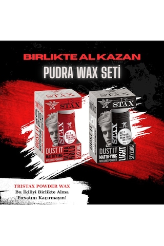 Tristax Kırmızı + Siyah Pudra Wax Saç Şekillendirici Set