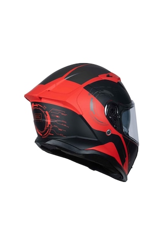 Origine Force Techno Kapalı Kask Siyah - Kırmızı