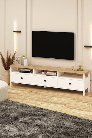 Remy Tv Ünitesi 180 Alt Modül Sepet - Beyaz Sepet - Beyaz