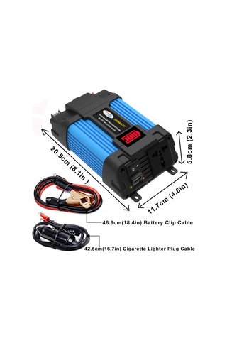 Xindoker 12v'den 110v'ye Dönüştürücü, 300w Led Göstergeli Araç Inverteri, Çift Usb, Elektrikli Aletler İçin Güç Kaynağı