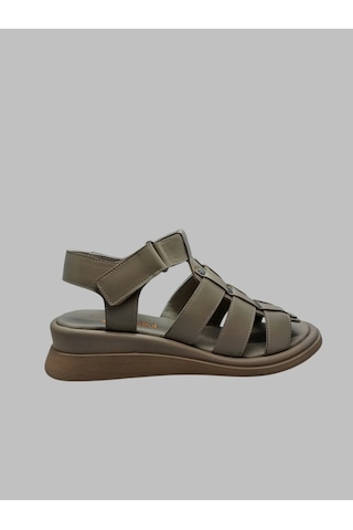 Albini A-10888 Kadın Deri Sandalet Vizon