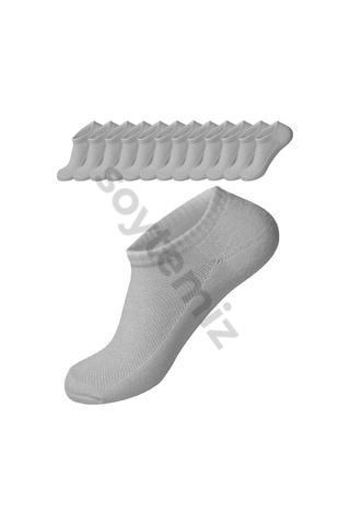 Vaccino Unisex Cotton Görünmez Sneakers Spor Çorap Gri 12 Çift Diğer
