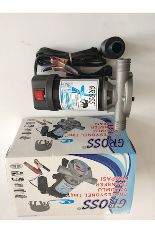 Gross 12 Volt Yağ Mazot Sivi Aktarma Pompasi 1 Inç Yerli 32 Mm