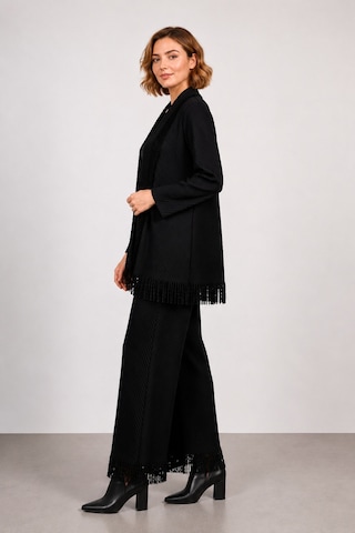 Bihan Store Kadın Püskül Detaylı Triko Alt Üst Takım Y26-50712 - Siyah
