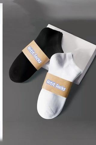 Hitit Socks Kadın 10 Çift Premium Kalite Yüksek Pamuklu Nefes Alan Patik Çorap Siyah-beyaz ASORTİ