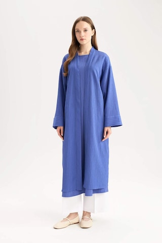 Defacto Relax Fit Şal Yaka Krinkıl Kumaş Uzun Kimono E1816AX25SP Mavi