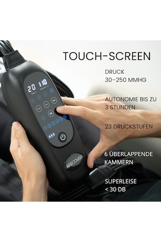 Airecover Ev Pressoterapi Pantolonu Yorgun Bacaklar İçin Kablosuz Masaj Dolaşımı Ve Lenfatik Drenaj 6 Kamera 4 Mod 30-250mmhg Otonomi 3h