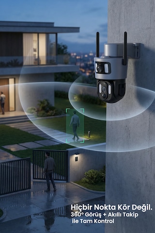 Casacop Q5b Çift Lensli Akıllı Dış Mekan Güvenlik Kamerası