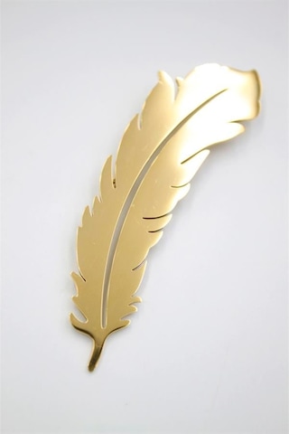 Çelik Tüy Broş - Altın Gümüş Rengi