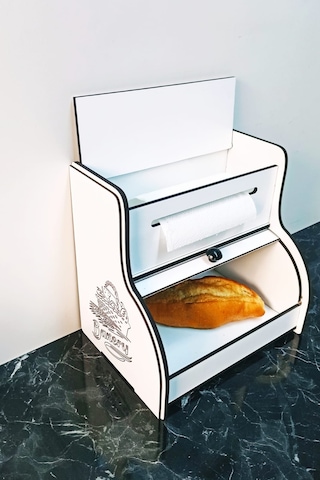 New Bread Box-yeni Ekmeklik Havlu Peçetelik Saklama Gözlü Beyaz