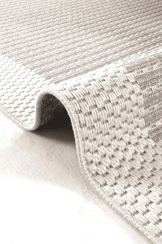 Hoom Rugs Lora 3211 Bej Çerçeveli Pamuk Taban Hav Toz Vermez Sisal Halı