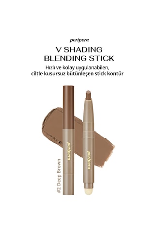 Pratik Uygulanan Çift Taraflı Kontür Stick Perıpera V Shading Blending Stick 002 Deep Brown