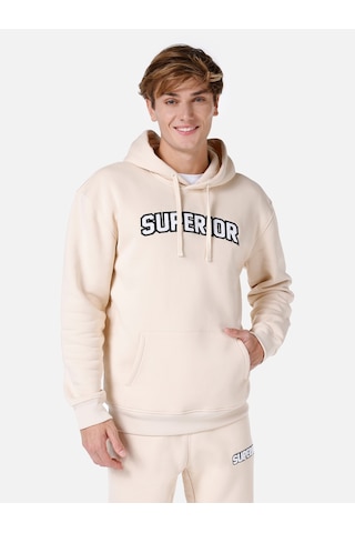 Colin's Colins Normal Kesim Kapüşonlu Baskılı Bej Erkek Sweatshirt Cl1066840 Bej