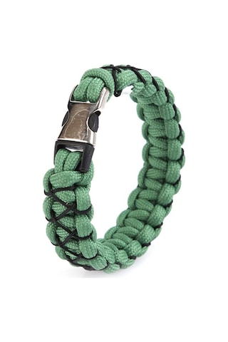 Ince Işlemeli Yeşil Paracord Bileklik Çınar Extreme Çok Renkli