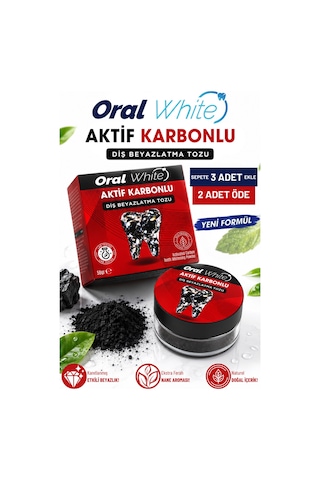 Oral White Aktif Karbonlu Diş Beyazlatma Tozu 50 G