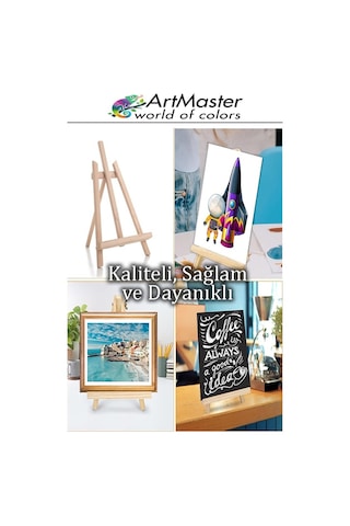 Masaüstü Küçük Şövale 28x37 Cm 1 Adet Küçük Şövalye Sanatsal Tuval Resim Tutucu Sergi Çam Ağacından İmal Edilmiştir
