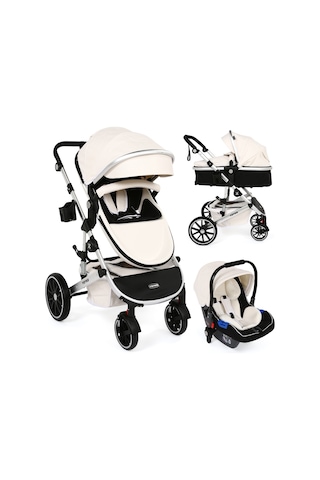 Yoyko Capsule Egg Travel Sistem Bebek Arabası Beyaz Silver Beyaz-gümüş