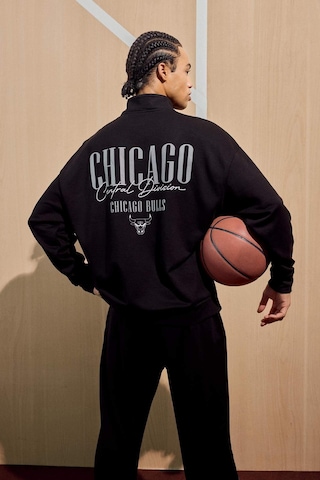 Defacto Defactofit Nba Chicago Bulls Oversize Geniş Kalıp Dik Yaka Fermuarlı Sweatshirt F9813ax25aubk81 Siyah-bk81