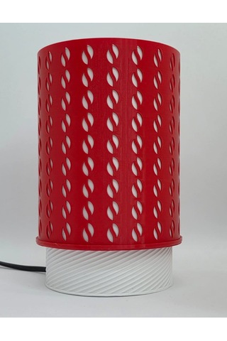 Cevizdizayn Abajur Kahve Aşkı Kırmızı Kahve Temalı Masa Lambası Kırmızı