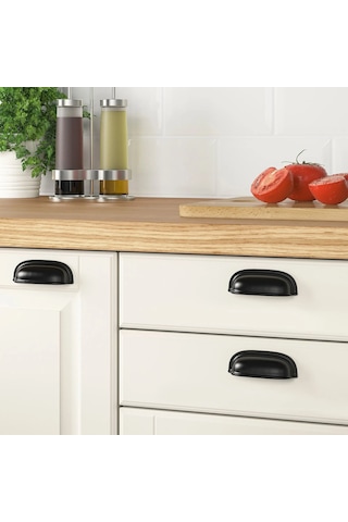 Ikea Eneryda Kulp, Krom Kaplama Ve Siyah 89 Mm, 2 Adet Siyah