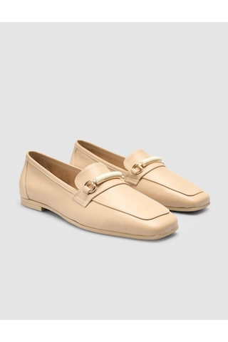 %100 Hakiki Deri Vizon Kadın Loafer VIZON