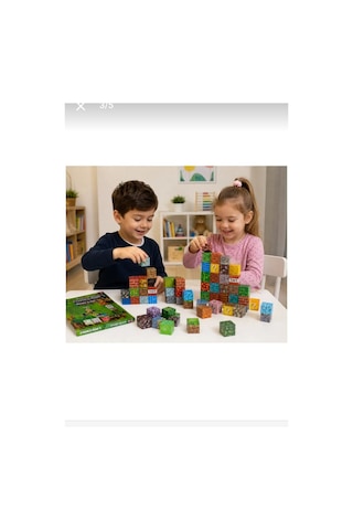 Manyetik Yapı Blokları Minecraft Mıknatıslı 78 Parça Yapı Seti 1 Figürlü Eğitici Zeka Oyuncağı