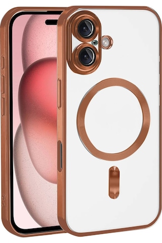 Teknomoda Apple Uyumlu iPhone 17 Pro Max Kılıf Kamera Lens Korumalı Renkli Magsafe Şeffaf Silikon Turuncu Turuncu