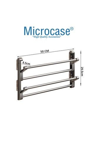 Microcase 2 Bölmeli Metal Duvara Monte Katlanabilir Terlik Ayakkabı Standı 50 Cm 2 Adet Al5463 Gri