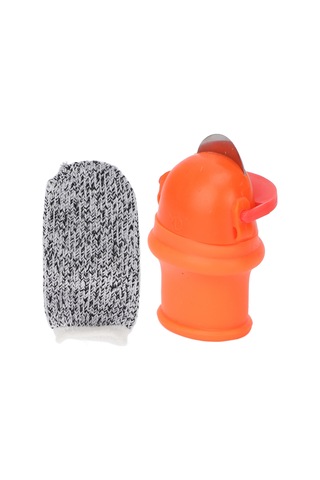 Maiyame Bahçe Hasat Ve Budama Bıçağı - Paslanmaz Çelik Bıçaklı Silikon Parmak Korumalı Parmak Bıçağı 1 Adet Bıçak + 1 Adet Korumalı Parmaklık