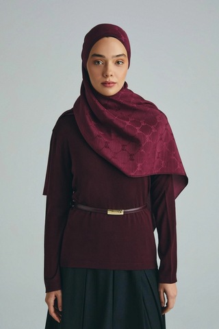 Maisa Neda Pamuk İpek Şal 70 190 Cm - Bordo 8385