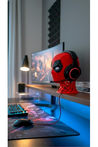 Sincara Home Deadpool Kulaklık Standı Kırmızı
