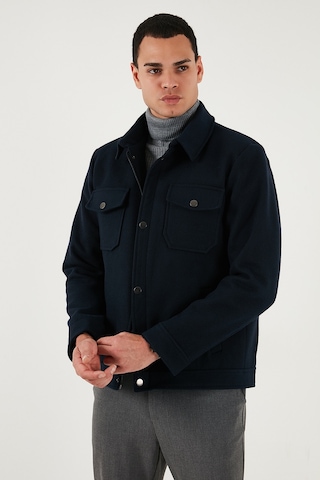 Buratti Slim Fit Ceket Yaka Astarlı Kaşe Erkek Kaban 58400347 Lacivert