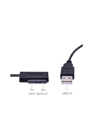 Usb Mini Sata Kablo Notebook Dvdrw Usb Kablosu 6+7 Pin Usb Kablo 13 Pin Usb Kablo
