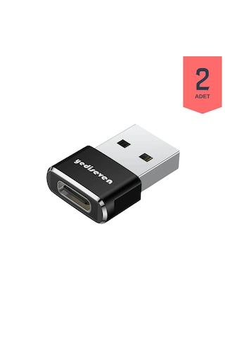 Usb A To Type C Dönüştürücü Adaptör Yeni Nesil Şarj Kablo Çevirici Siyah 2 Adet Siyah
