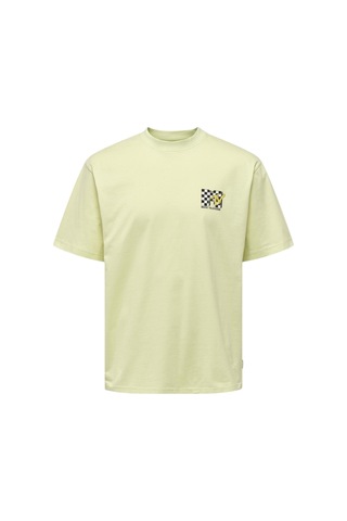 Only Erkek O Yaka T-shirt 22029523 Limon