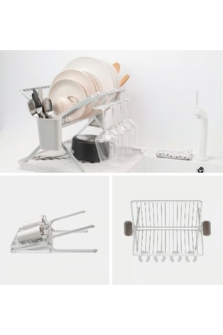 Tantitoni Açık Gri Katlanabilir Büyük Bulaşıklık