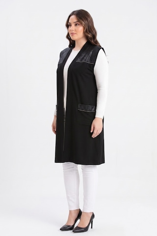 Wearon Kadın Düğmesiz Cepli Modelli Yelek 54050 Bgl-st05663 Siyah