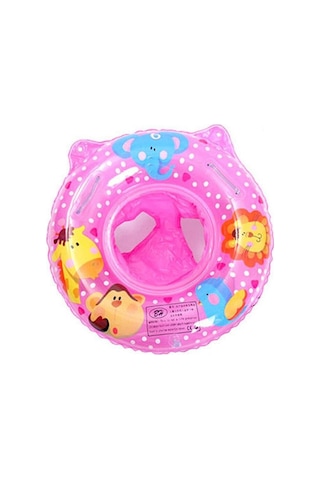 0-3 Yaş 50 Cm Pembe Oturaklı Bebek Şişme Deniz Simidi, Çocuk Deniz Can Simidi, Bebek Yüzme Koltuğu Pembe