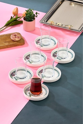 Cooker 6'lı Lyon Porselen Çay Tabağı Beyaz