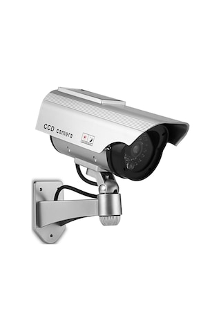 Samdoo Güvenlik Simülasyon Kamerası: Aydınlatmalı, Açı Ayarlanabilir, Gümüş Rengi, Batarya Hariç, Ev/ofis/market Güvenliği İçin