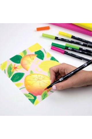 Tombow Ab-T Dual Brush Pen G.Kalemi Seti 10 Renk 56196 Citrus