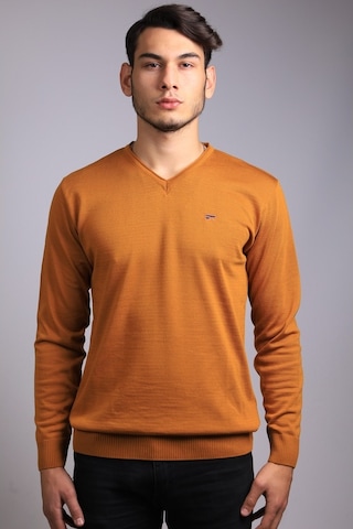 Bearraybon Erkek Triko Kazak Hardal