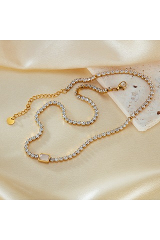 Sones Opk Gx2441 Kişiselleştirilmiş Paslanmaz Çelik Elmaslı Kolye Altın