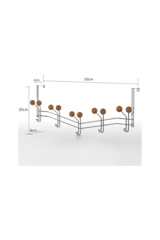 Teknotel-Krom Teknotel 15'Li Kapı Arkası Askısı Metal+Ahşap Krom Mg089 Diğer