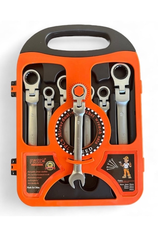 Melzohome Mafsallı Cırcırlı Anahtar Seti 7 Parça Oynar Başlı Takı