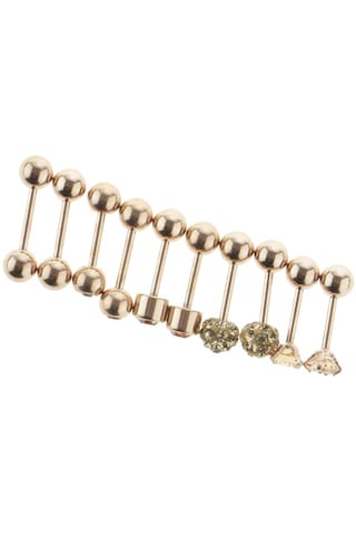 Suntek 5 Pairs 16g Kulak Çıtçıt Küpe Erkekler Altın-gül Altın