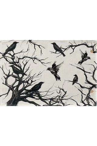 Kara Karga Placemat Restoran Yalıtım Pedi Karga