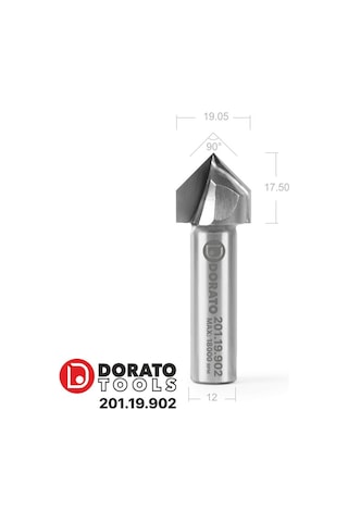 Dorato 19mm 90 derece V uçlu Cnc, Freze Ucu