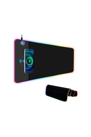 Powermaster Pm-25115 Xl Rgb Gaming Mouse Pad Wireless Telefon Şarj Destekli 14 Modlu